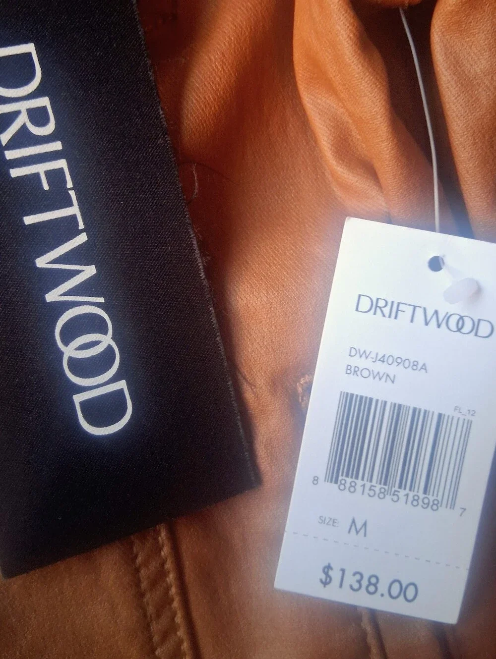 NWT Ladies Faux Leather Jacket,  Brown,  Sz M